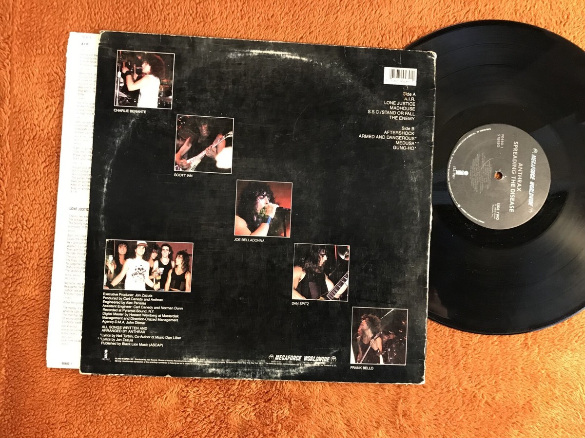 Anthrax Spreading The Disease LP Vinyl 1985 US ORIGINAL