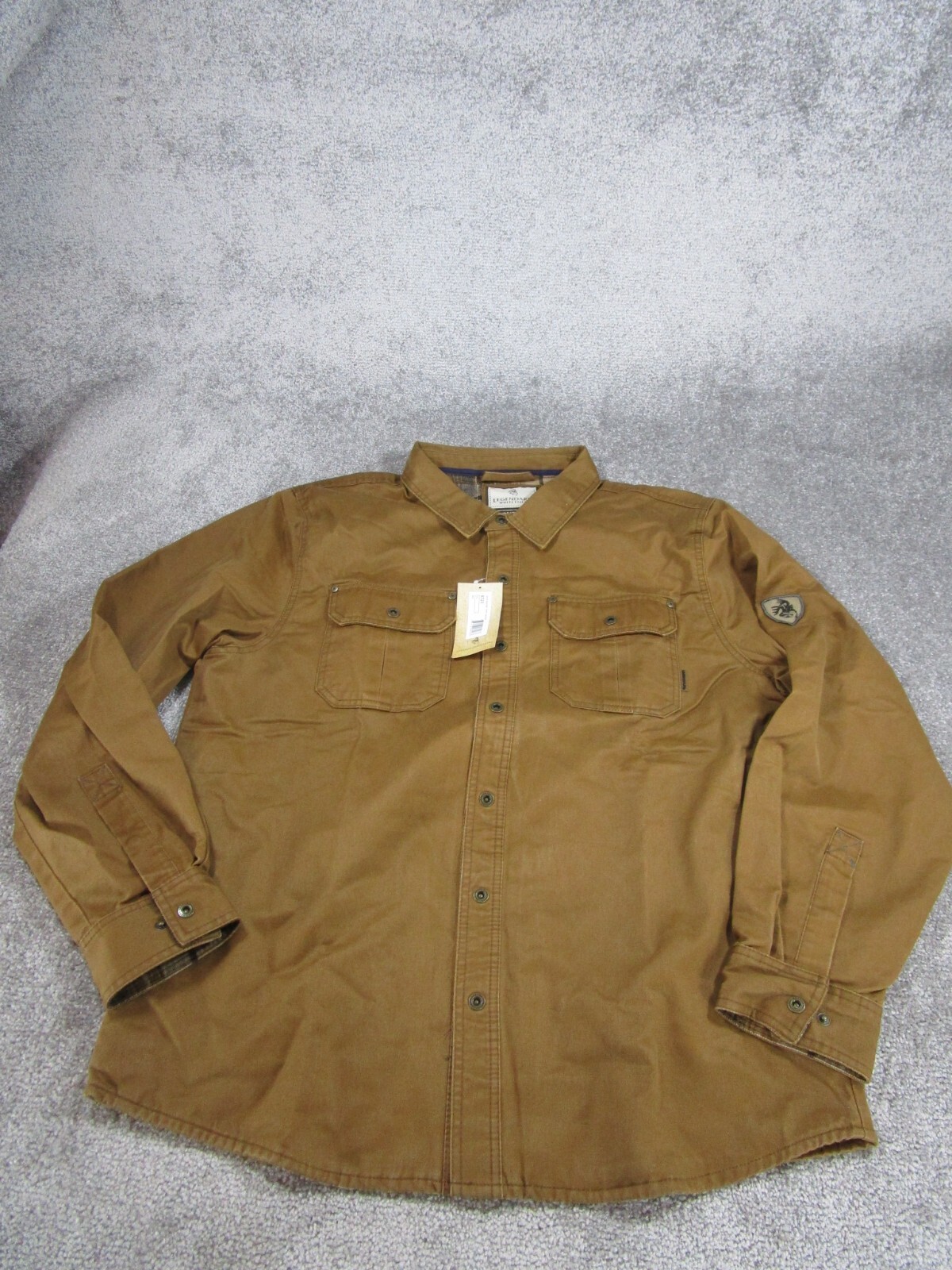 Legendary Whitetails Journeyman Shirt Jacket Mens Xl Brown Button Up Canvas New