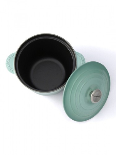 Le Creuset Cocotte Every 20 Sage Rice Pot 20cm 2.8L Cast Iron Silver knob JP NEW - Picture 17 of 19