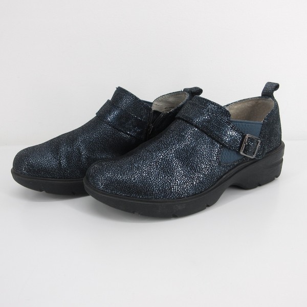 Align Arya by Nurse Mates Clog Shoes Size 7.5 Navy Shimmer Leather