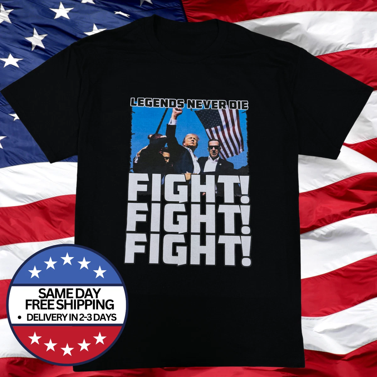 Baskets Trump 'FIGHT FIGHT FIGHT' Noir Taille US 11 Homme - Neuf Avec Boîte, édition Limitée 2485/4700