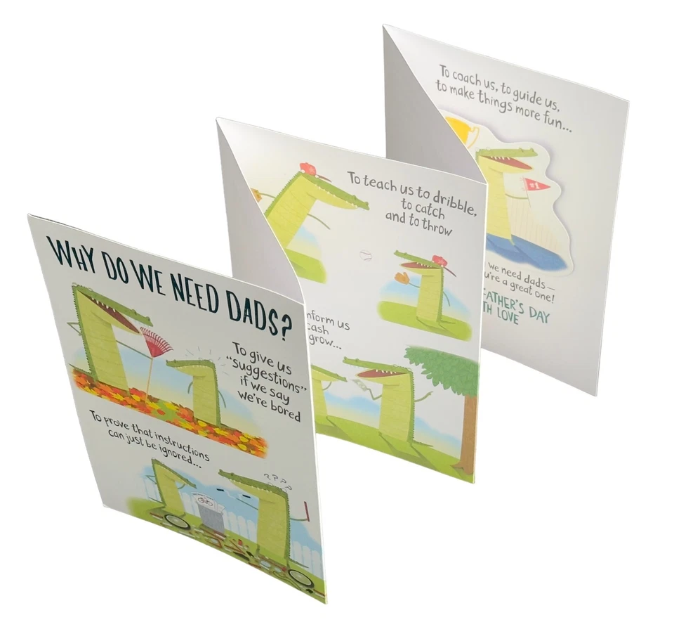 Large Funny FATHER'S DAY Card, "Why Do We Need Dads?" by American Greetings +✉ - Image 2 of 4