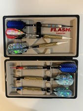 Vintage Flash Tungsten Set Of 6 Darts With Case Various Colors Plastic Tips
