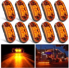 Nilight 2.5 Inch Oval Side Marker Light 10PCS Amber 2 Diode LED Trailer