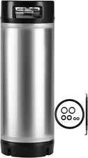 New 5 Gallon Ball Lock Keg Stainless Steel Beer Keg with Dual Rubber Handle Ball
