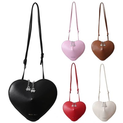 Süße Pendlertasche Damen PU herzförmig einfarbig tägliche Hand UK-Damen