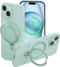 NEW CASEKOO Magnetic Stand SlimFit for iPhone 15 [MagSafe Compatible] Mint Green