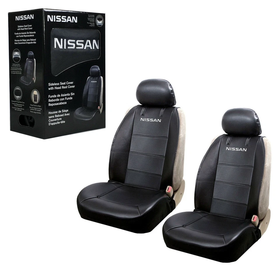 ⭐️⭐️⭐️⭐️⭐️ NISSAN Seat Covers Premium PU Leather Sideless Car Truck SUV VAN Gift - Image 2 of 3