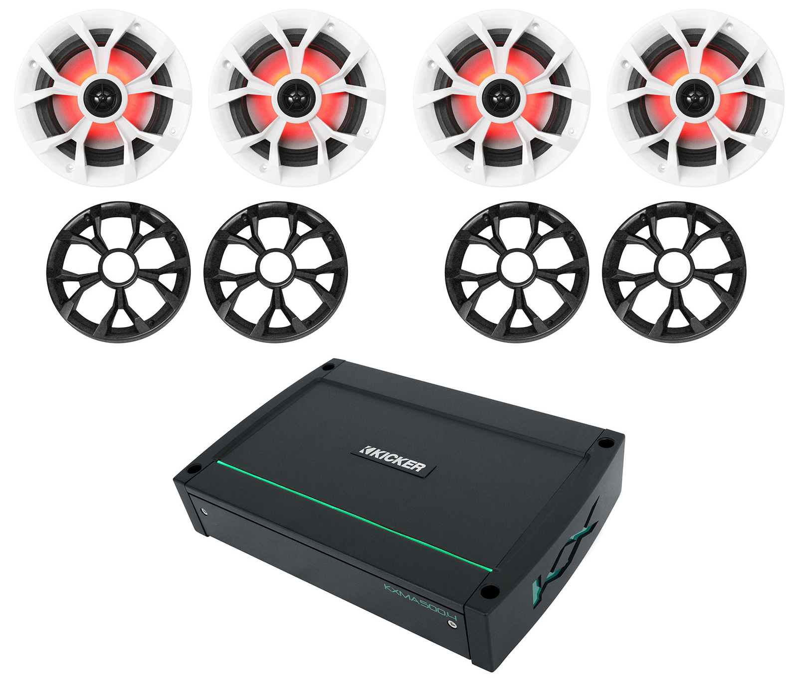 KICKER 48KXMA5004 500-ваттный 4-канальный усилитель для морских судов 4 65 светодиодных динамика 70690₽