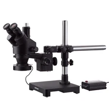 AmScope 3.5X-180X Trinocular Stereo Zoom Microscope + Boom + LED