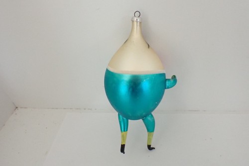 Vintage Old Italian Humpty Dumpty Christmas Glass Ornament Figural Green - Picture 3 of 6