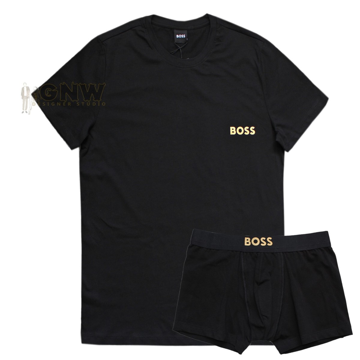 HUGO BOSS MEN'S TEE SHIRT-RN TRUNK UNDERWEAR GIFT SET/ GIFT BOX