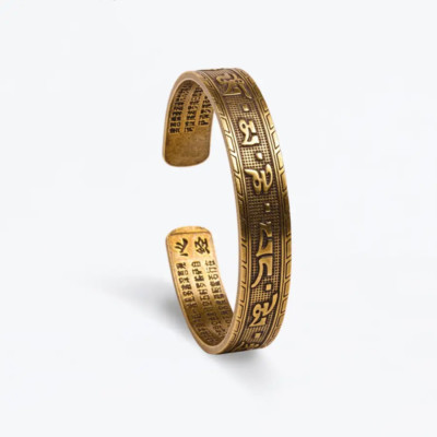 Tibetischer Mantra Armreif-Armspange mit Schriftzeichen-Herz Sutra Armband-Gesch