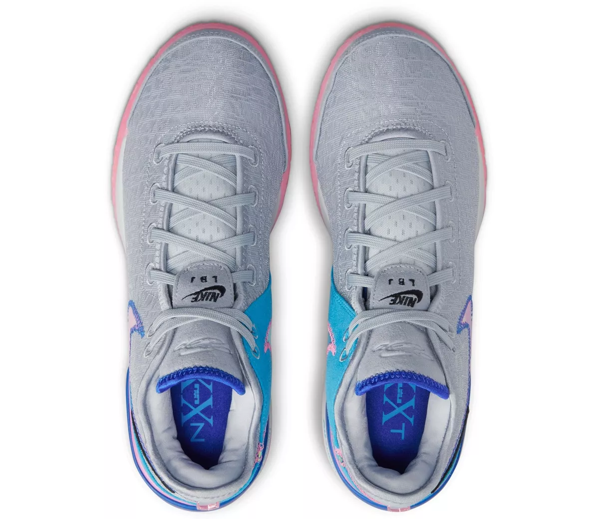 Grey and blue basketball shoes on sale