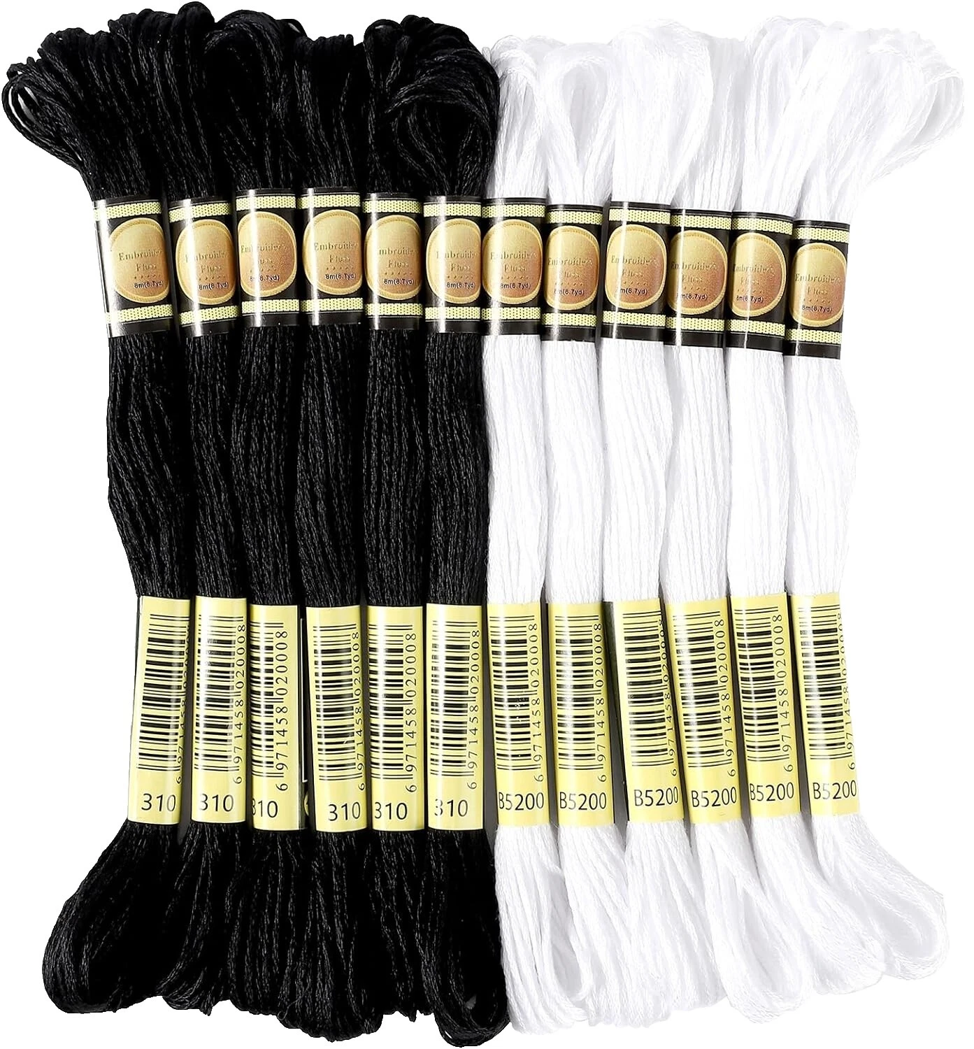 Pulled Thread Black Embroidery Threads