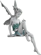 Sitting Fairy Statue Garden Ornament Landscaping Yard Décor Resin Gift Patio