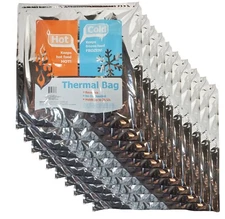 Hot & Cold Thermal Insulated Bag (10-Pack) No Ice Needed Foil Lining