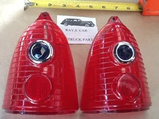 NEW PAIR 1955 CHEVROLET BEL AIR / 150 AND 210 MODELS BLUE DOT TAIL LIGHT LENS !