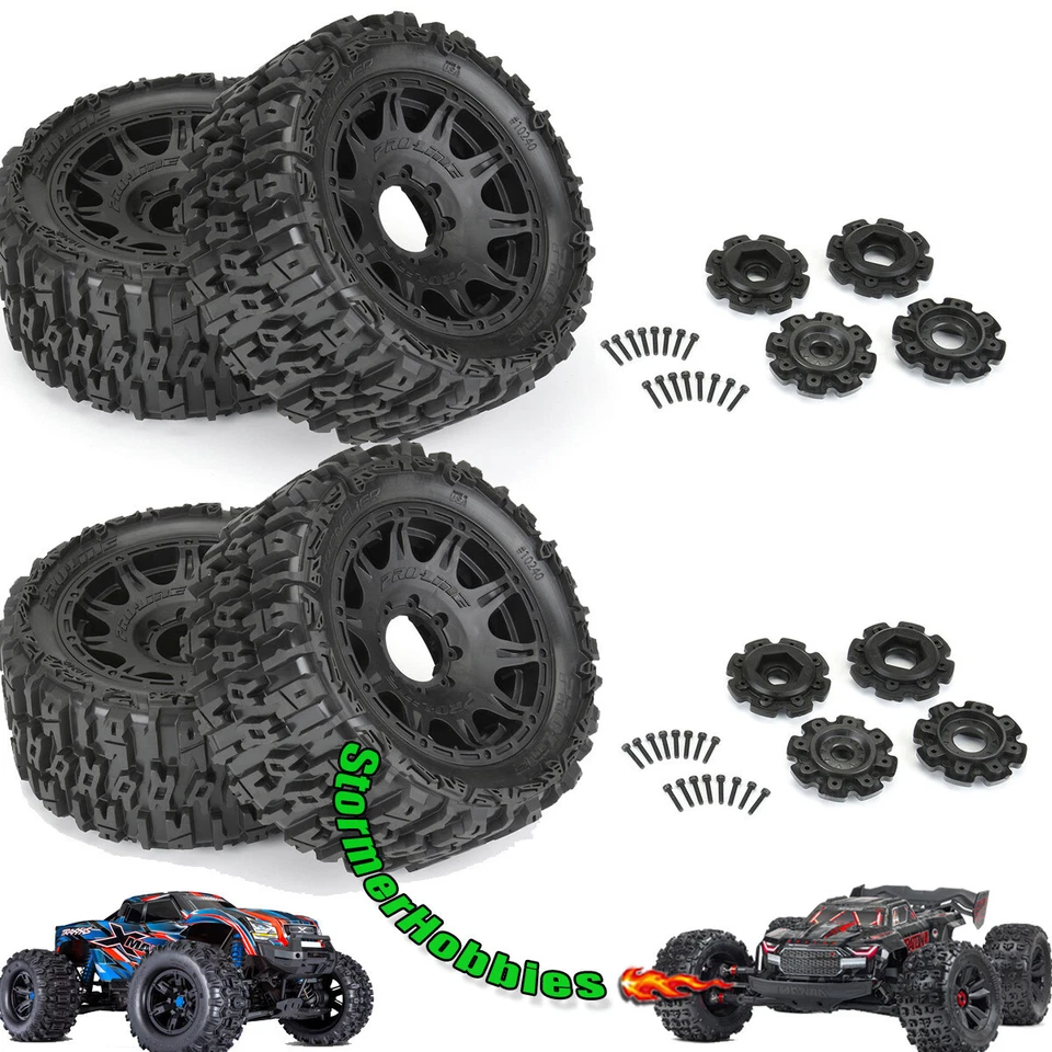 Pro-Line 1024010 Trencher 5.7in Tires Mounted on Raid Black 8x48 Removable 24mm - Image 2 of 4