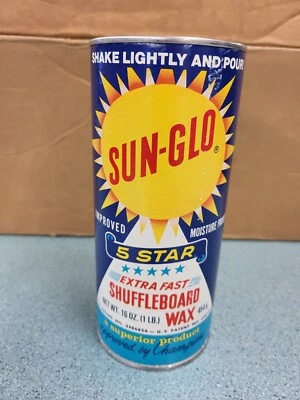SUNGLO Sun-Glo shuffleboard wax, 1LB. can, brand new ,unopened, extra fast, works great