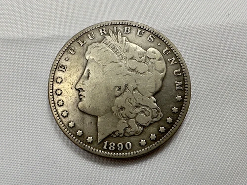 1890 CC Morgan Silver Dollar Carson City Mint  VF