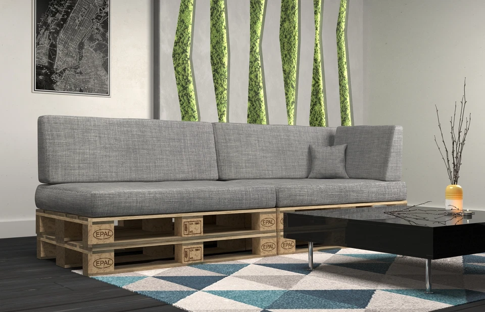 Palettenkissen mit abnehmbarem Bezug Set 120 x 80 Palettenpolster Sitzkissen - Bild 3 von 4