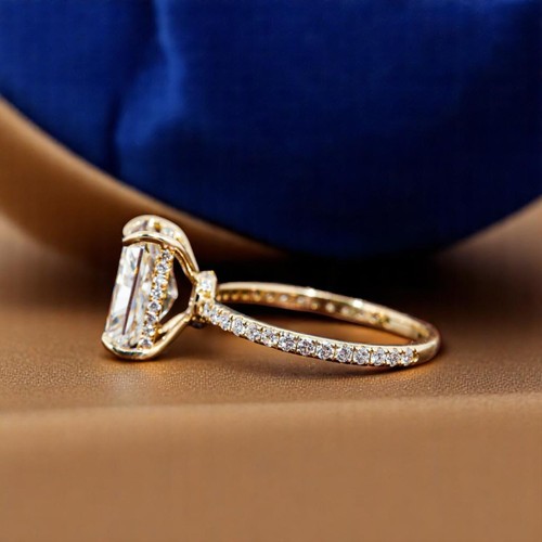 Wedding Ring 4.00 Ct IGI Certified Lab Grown Radiant Cut Diamond 14k Yellow Gold - Picture 3 of 11