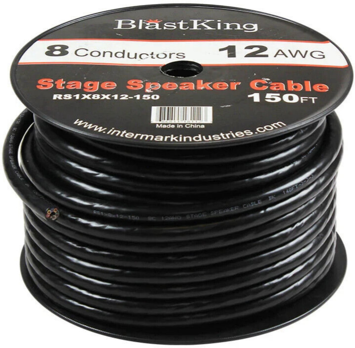 8-жильный акустический кабель Blastking RS1X8X12-150 150 футов 12 AWG Медь алюминий