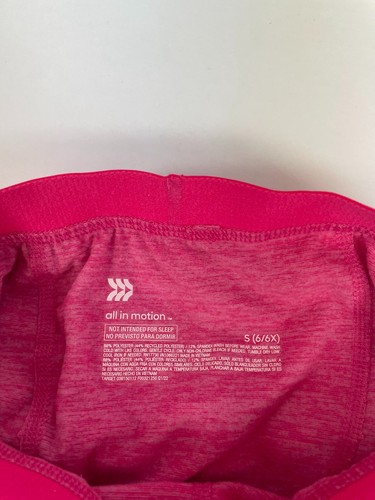 Set of 2 pcs - All In Motion Girls Pink Shirt & Pants Size S (6/6X) - Picture 4 of 4