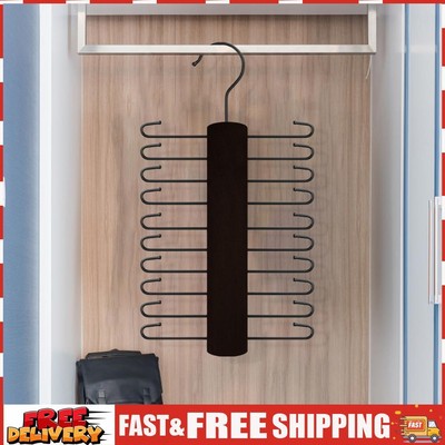 Wooden Tie Rack Multifunctional Tie Display Holder for Ties Belt Scarf Organize 