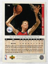 NBA UPPER DECK 1994 COLLECTOR'S CHOICE #76 SHAWN BRADLEY COLLECTIBLE CARD