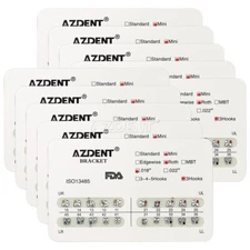 10 Kits Dental Orthodontic Metal Brackets Braces Mini Roth Slot.018 Hooks 3