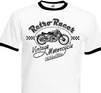 Camiseta Retro Racer Vintage Motocicleta Old School Rider Vincent