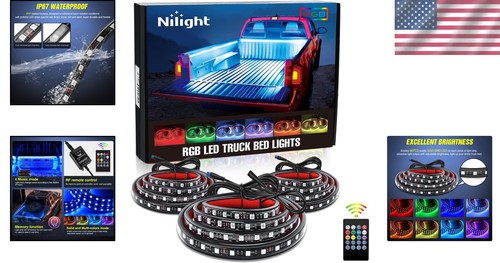 3PCS High Brightness RGB LED Truck Bed Lights with Remote - Set of 60 Inches - Picture 2 of 11