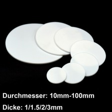 PTFE Okrągła płyta Plastikowa płyta Ronda Płyta Ø10mm-100mm Grubość 1/1,5/2/3mm