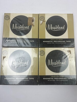(4) MusicLand Magnetic Recording Tape Medallion Series 600' 1.5 Mil Acetate NEW