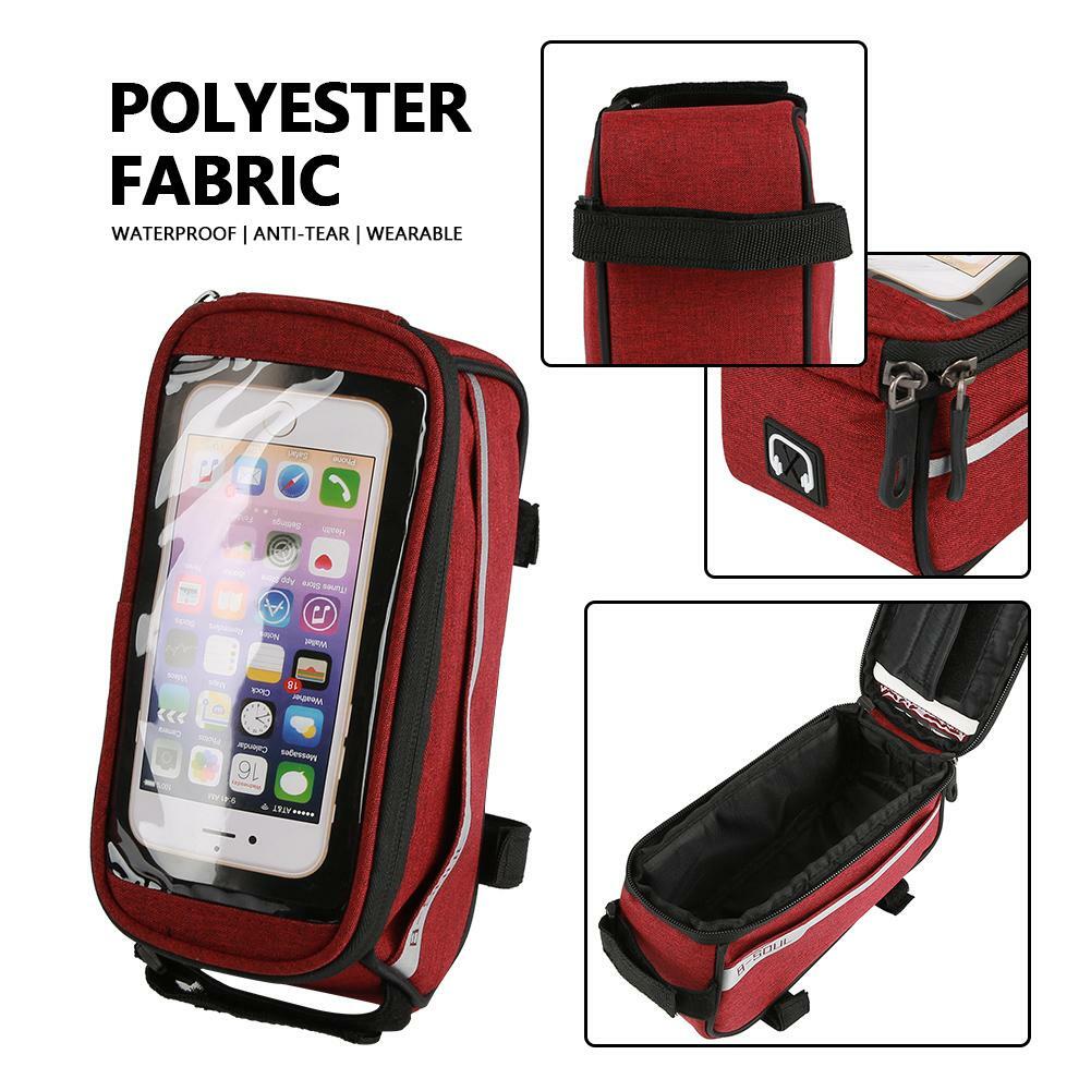 MTB Fahrradtasche Satteltasche Rahmentasche Lenkertasche für Handytasche Rot DE