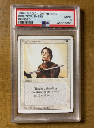 Magic The Gathering✨RIGHTEOUSNESS ✨Revised Edition PSA 9 MINT 1994 Very Low Pop - Picture 1 of 2