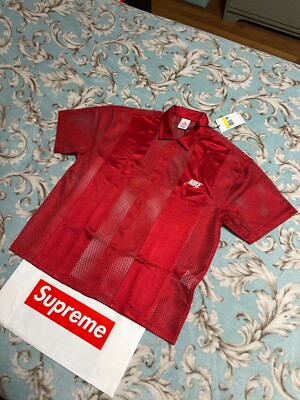 Supreme x Nike Mesh S/S Shirt Red Lサイズ Nike Supreme New Mesh S/S Shirt Red Size Large | eBay