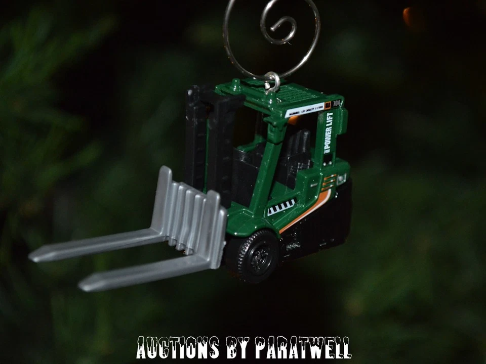 Green Custom 1/64 Forklift Christmas Ornament Crown Hyster Fork Truck CAT Crown - Image 2 of 4