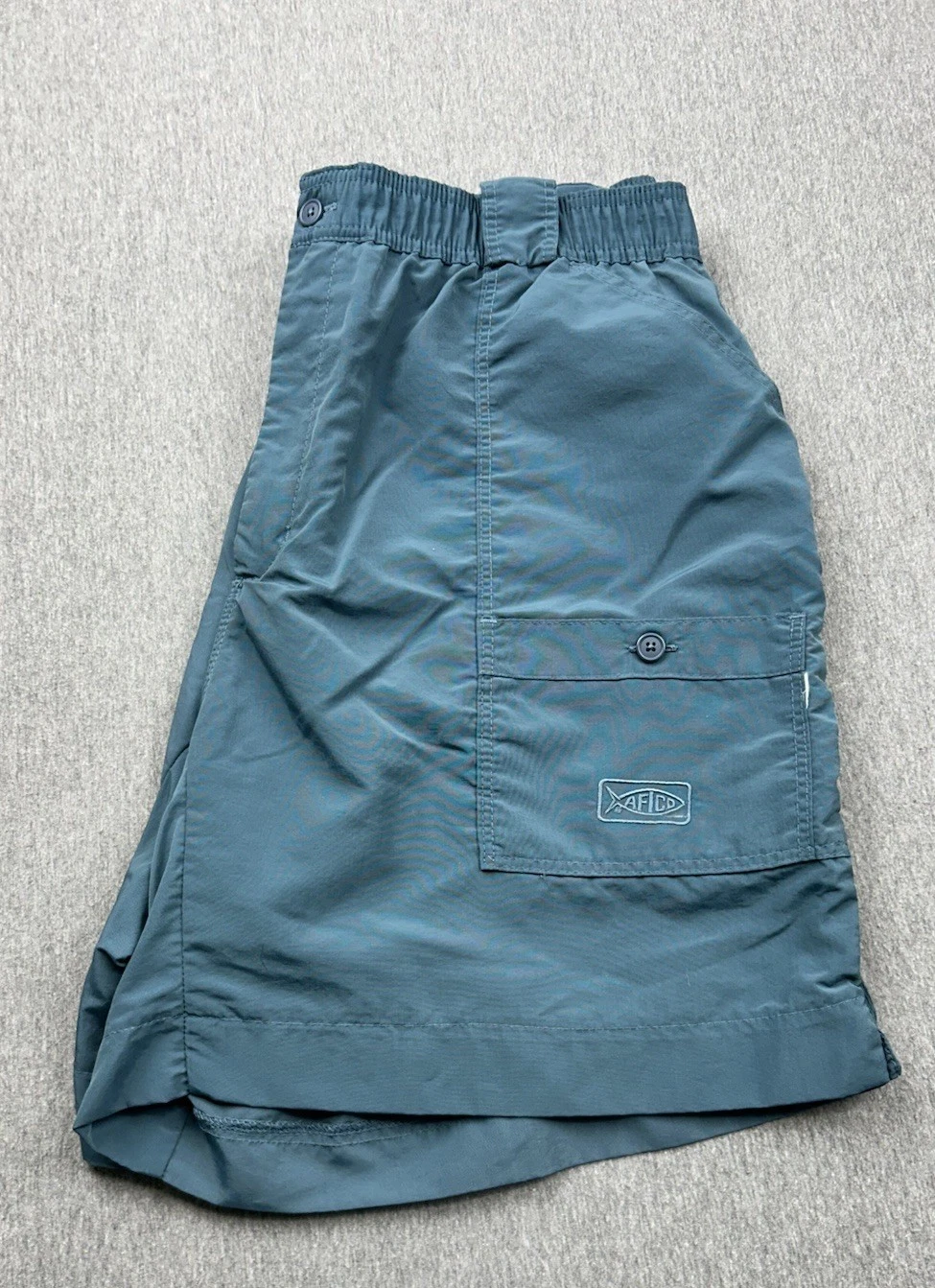Aftco Original Fishing Shorts Blue Mens 42 Elastic Waist Pockets