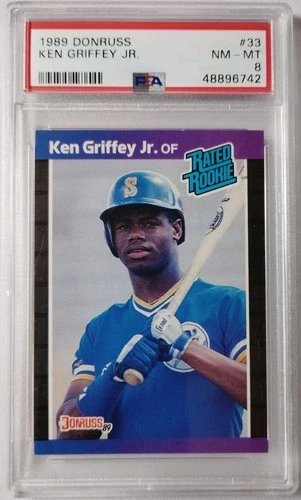 1989 Donruss Ken Griffey Jr RC #33, PSA 8 NM-MT