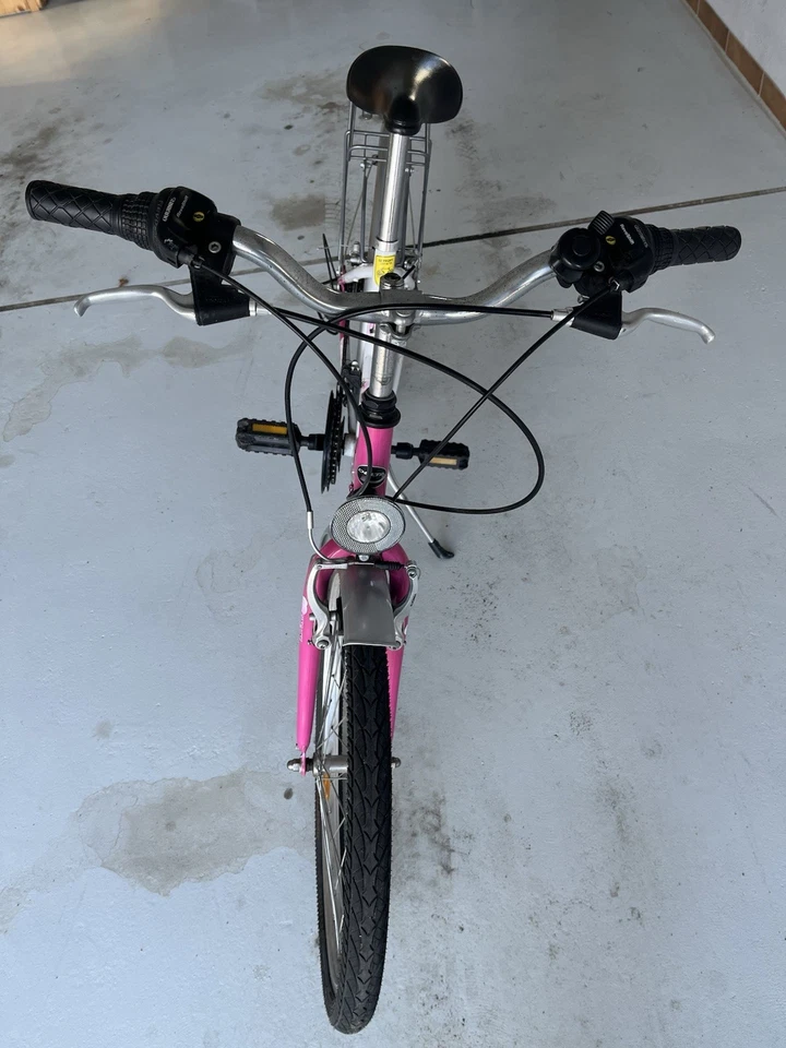 24 Zoll Cityfahrrad Delta 18-Gang Shimano Kettenschaltung STVO Pink-Weiss - Bild 2 von 4