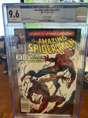 The Amazing Spider-Man #361 Cgc 9.6 Newsstand Variant 1st Carnage Key! 1992!