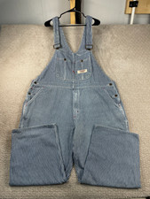 Vintage 90s Big Mac Bib Overalls Men 46x31 Hickory Stripe Cotton Farmer Workwear