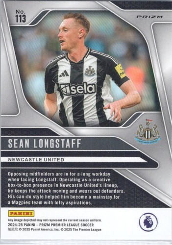 2024-25 Panini Prizm Premier League #113 Sean Longstaff Silver - Picture 2 of 2