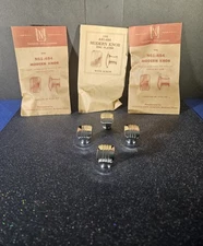 Lot Of 7 MCM  Chrome Plated Cabinet Knobs With Triple Stripe Accents. 