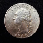 1964 Washington Quarter 90% Silver $0.25 FV Circulated Pre-1965 US Coin - 21-25