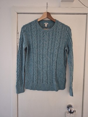 Vintage Ll Bean Grobstrick Pullover Pulli Gr. S Herren 100% Baumwolle Blau