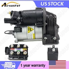Air Suspension Compressor + Valve Block +Relay For Mercedes W221 S CL Class S550